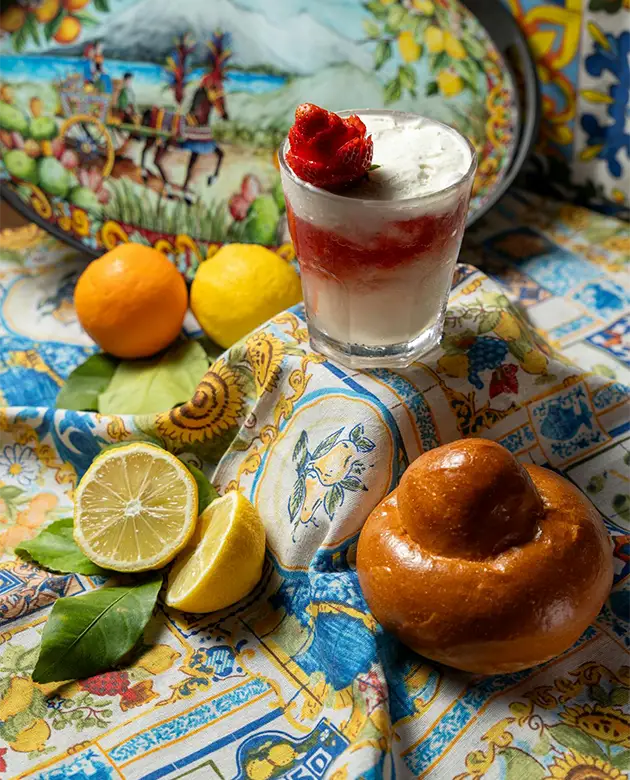 Sicilian food, granita and brioche