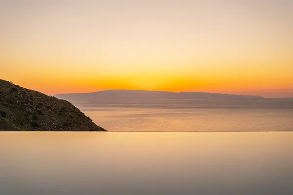 Sunset view from the infinity pool