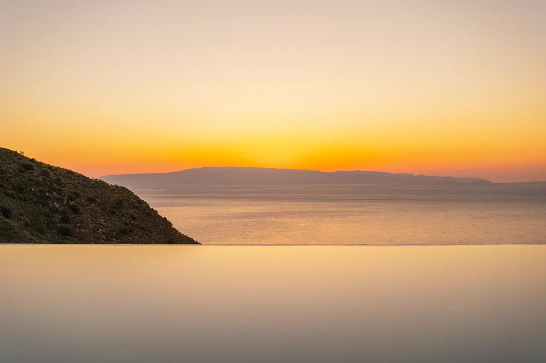 Sunset view from the infinity pool